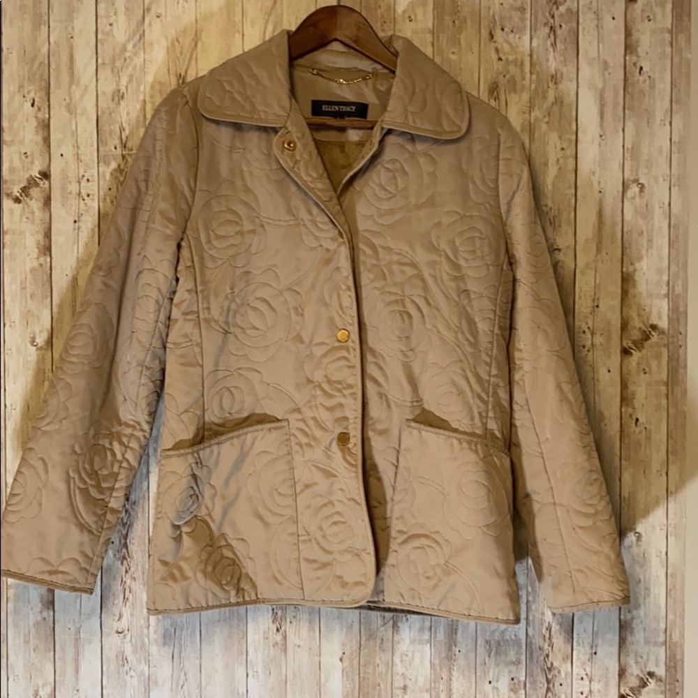 Ellen Tracy Snap Button Brown Jacket Small - image 1